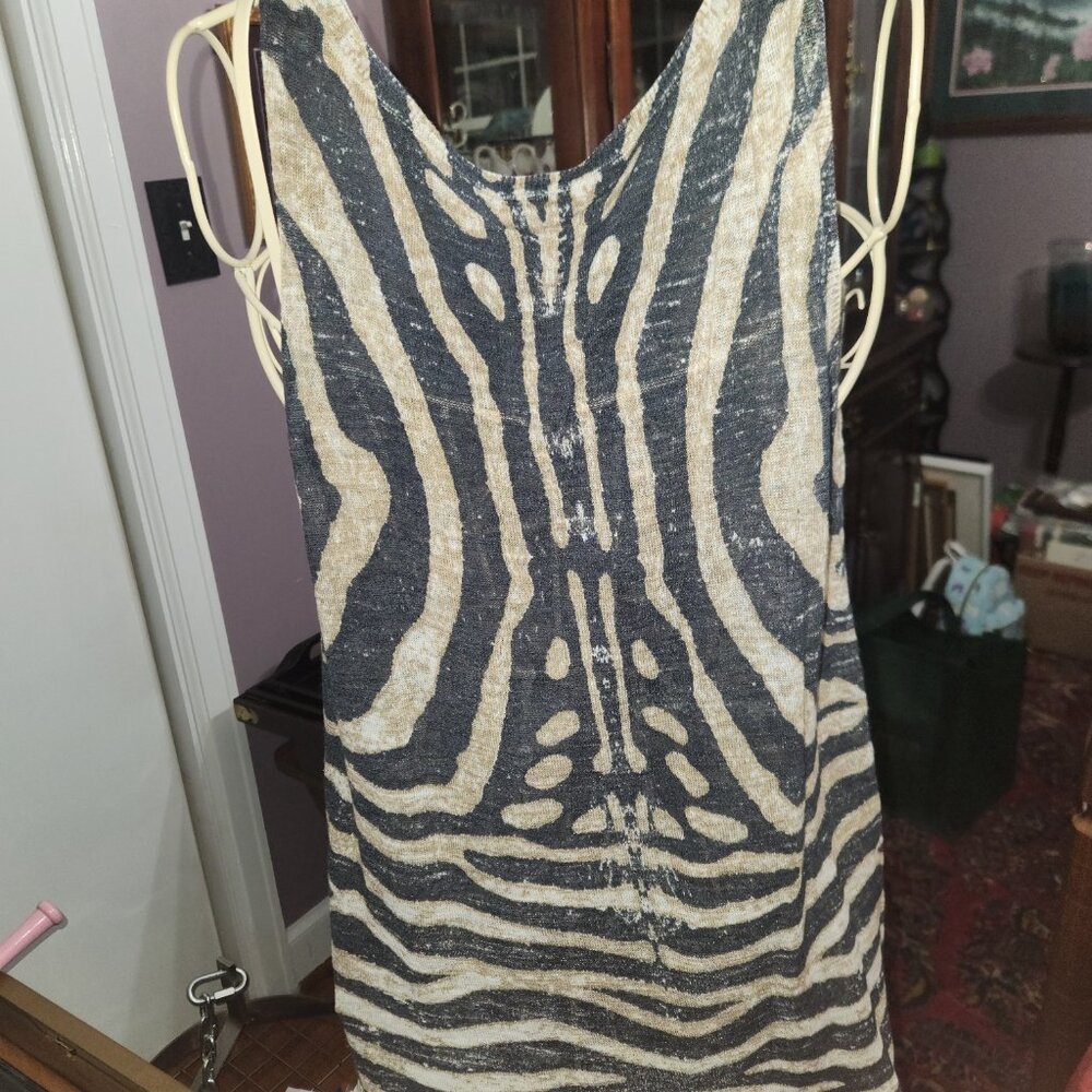 Cullen Knit 2-Piece Twin Set L Zebra  Print Tank + Cardigan - Picture 5 of 7